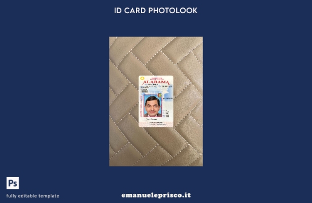 stile verificato USA Alabama sotto il modello frontale photolook della carta d'i